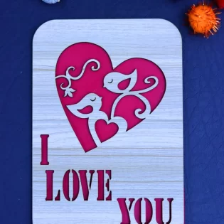 I love you with heart happy valentine day gift card