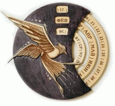 Perpetual calendar layout bird wooden calendar