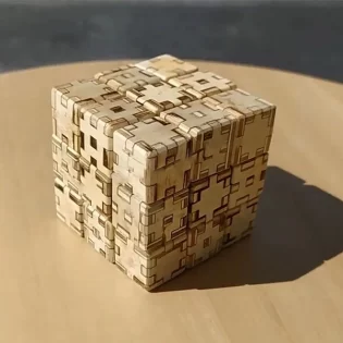 Rubik cube game 3x3 wooden