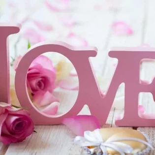 Valentines day concept love décor letters
