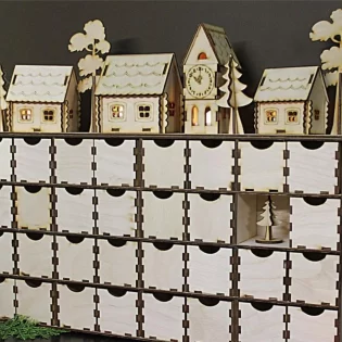 Wooden advent calendars with drawers box