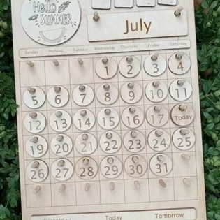 Wooden calendar