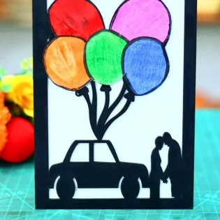 Wooden couple gift car for wishing valentine day