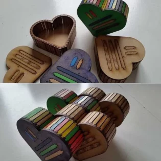 Wooden heart box