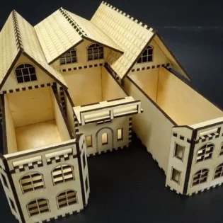 Wooden house storage box piggy bank