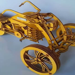 Wooden motorcycle 3d puzzle bike
