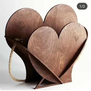 Valentine day gift heart shape basket