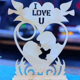 Heart with couple I love you stand