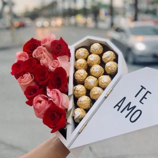 valentine flower box heart shaped candy box