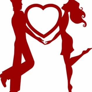 Couple with heart cake topper