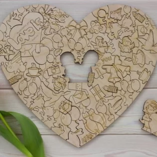 valentines day jigsaw puzzle engraving