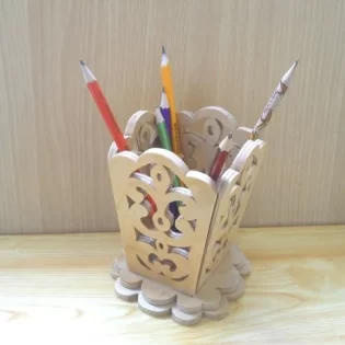 Wooden decorative pencil holder