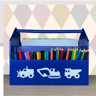 wooden kids pencil box laser cut desk organizer