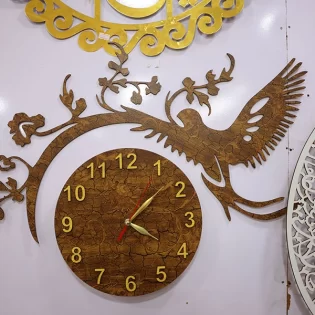 laser cut flying bird artistic wall clock decorative home