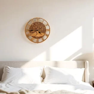 laser cut roman digit round wall clock