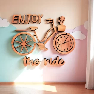 Enjoy the ride laser cut 3d bicycle wall