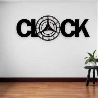 laser cut roman digit clock shape wall