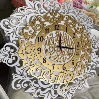 laser cut Islamic wall clock