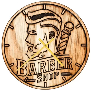 laser cut bearded man barber shop wall