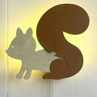 laser cut wooden squirrel shaped wall hanging