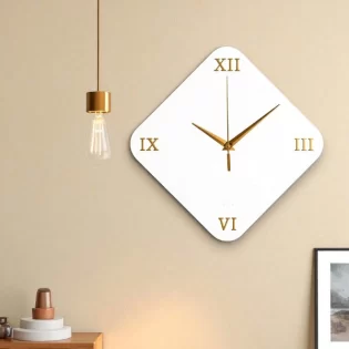 laser cut modern square wall clock with roman numerals