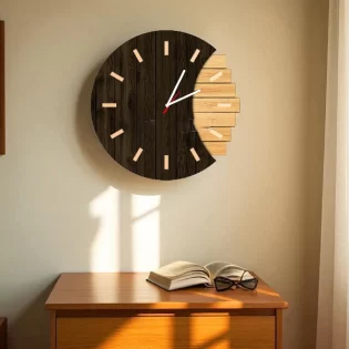 Laser cut modern wall clock design for room