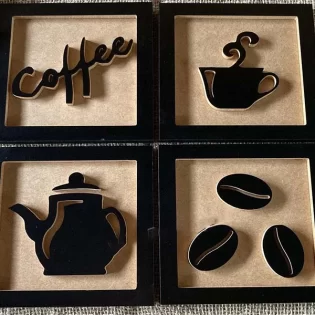 laser cut wooden café frame