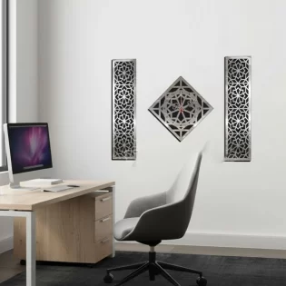 laser cut  modern wall clock with side gril