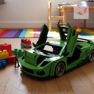laser cut 3d wooden Lamborghini car