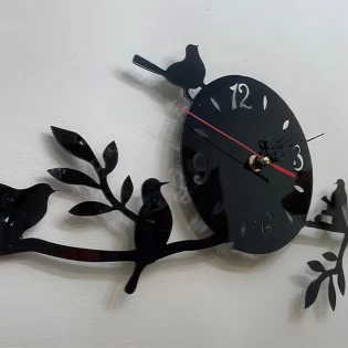 bird on tree branch laser cut 3d wall clock design acrylic