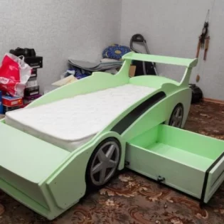 kids racing car bed with drawer laser cutting