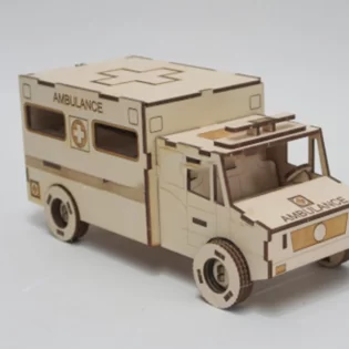 laser cut ambulance medical toy car