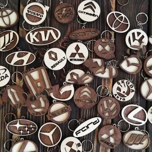 laser cut car logo keychai