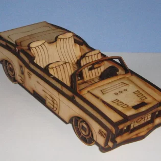 laser cut convertible car 3d template