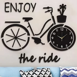 laser cut enjoy the ride 3d bicycle wall