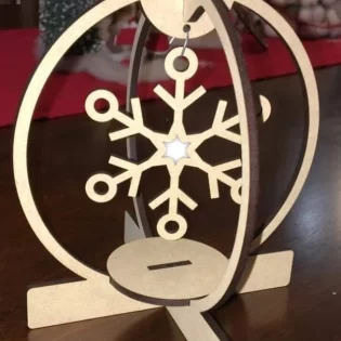 laser cut hanging snowflake ornament