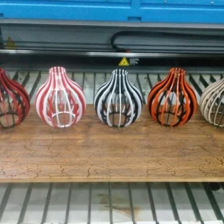 laser cut pear hanging 3d lamp
