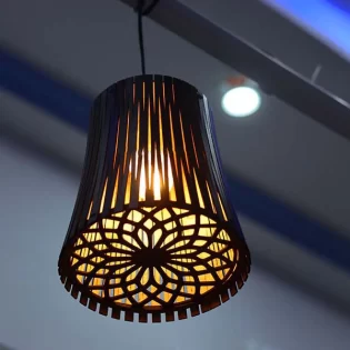 laser cut pendant light wooden hanging