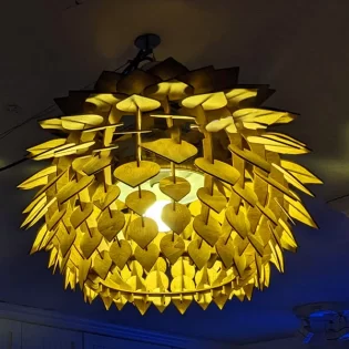 laser cut pine cone hanging lamp 3d puzzle chandelle