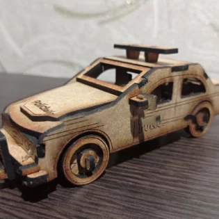 laser cut police car toy template 3d
