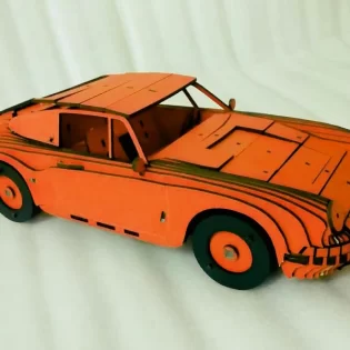 laser cut Porsche 911 model 1964 wood 3d puzzle
