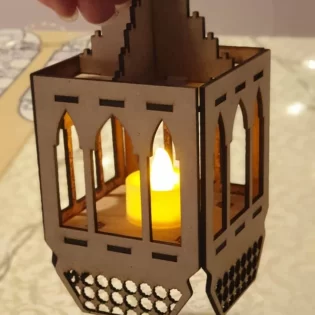 laser cut Ramadan decorative wooden lamp room