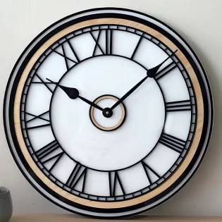 laser cut roman numeral round wall