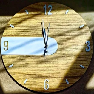 laser cut round wall clock design template