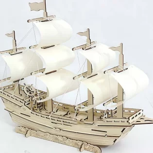 laser cut sailboat 3d puzzle wooden