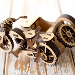 laser cut sidecar motorcycle 3d