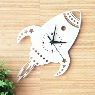 laser cut space ship 3d wall clock modern clock wall clock gift