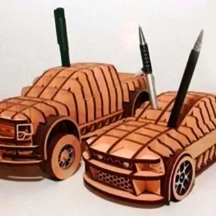 laser-cut-toy-car-puzzle-pen-holder-pencil-stand