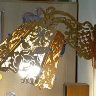 laser cut wall mounted lamp temple