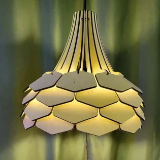 laser cut wood chandelier hanging night light